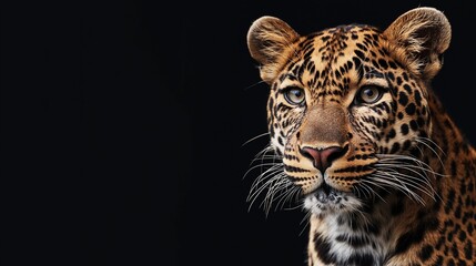 leopard close up with copy space