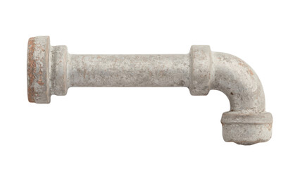 One metal pipe concept, Pipe fitting on transparent background.