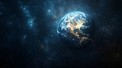 Fototapeta premium Breathtaking View of Earth Framed by Glowing Nebulae and Starry Cosmos