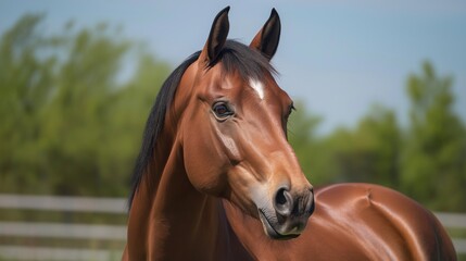 Obraz premium horse close up with copy space 