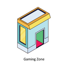 Gaming Zone  isometric Colored illustration. EPS File stock illustration