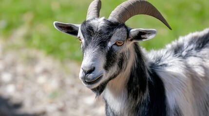 goat close up with copy space 