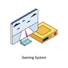 Gaming System  isometric Colored illustration. EPS File stock illustration