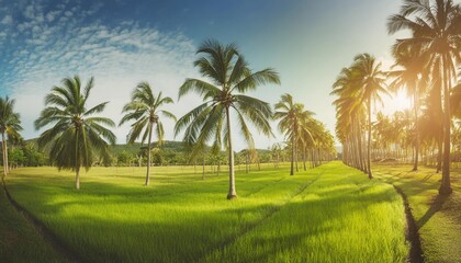 Fototapeta premium Majestic Coconut Palm Tree Tropical Paradise and Natural Beauty