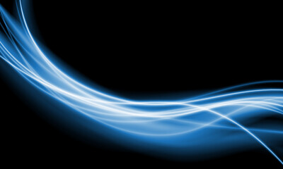 Abstract blue light lines wave overlap on black design modern futuristic technology background vector