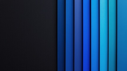 Black background wallpaper gradient and sophisticated, A gradient of blue shades transitions from dark to light, with a contrasting black section, creating a visually striking and modern design.