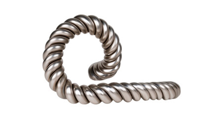 One metal pipe concept, Metal spiral sculpture with a sleek, modern design.