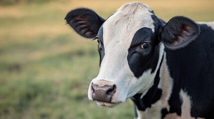 cow close up with copy space