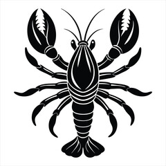 Lobster fish silhouette vector for white background