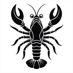 Lobster fish silhouette vector for white background