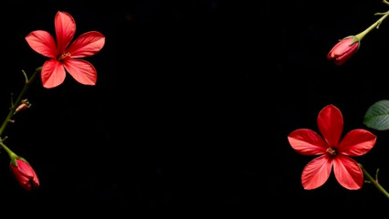 Obraz premium Banner with flowers, with space for text or congratulations on Valentine's Day.