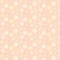 Soft pastel peach floral seamless pattern with subtle daisy shapes, ideal for baby textiles, feminine stationery, wrapping paper, and gentle decor.