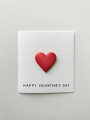 Simple Red Heart Valentine's Day Minimalist Design