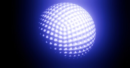 Abstract light sphere on black background 3d render