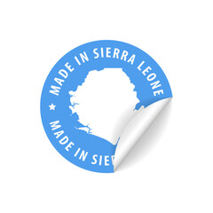Made in Sierra Leone - Country Map Sticker. Best Quality. Original Product. Vector illustration.