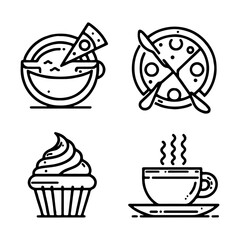 bread icon minimal lines on white background