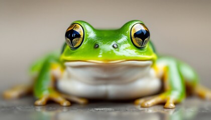 Magnificent Green Tree Frog Close-Up: A Stunning Portrait of Nature's Beauty