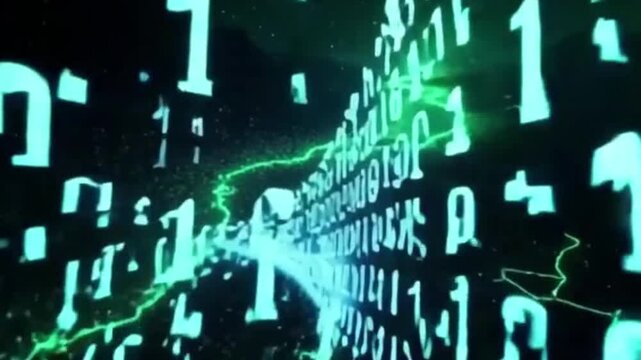 abstract binary motion technology background, technology, digital, computer, code, matrix, data, binary, business, light, illustration, internet, number, design, pattern, communication, green