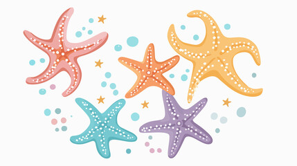 Vibrant Cute Starfish Background for Children's Designs