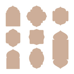 Beige Islamic Frame Vector Set