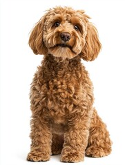 Fototapeta premium dog sitting isolated on white background