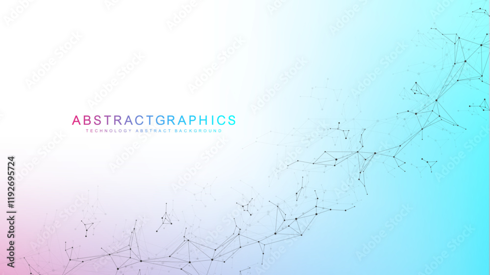 Canvas Prints modern abstract molecules structure for science or medical background. dna helix or atom visualizati