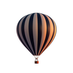 Obraz premium Colorful striped hot air balloon at sunrise against clear sky