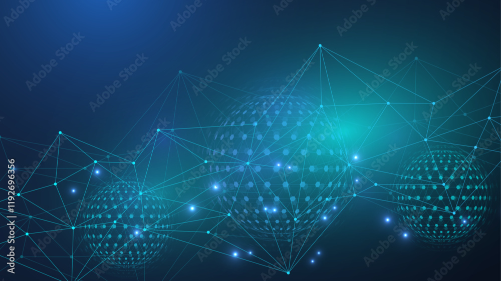 Fototapete quantum computing. quantum processing. artificial intelligence quantum computer technology concept. 