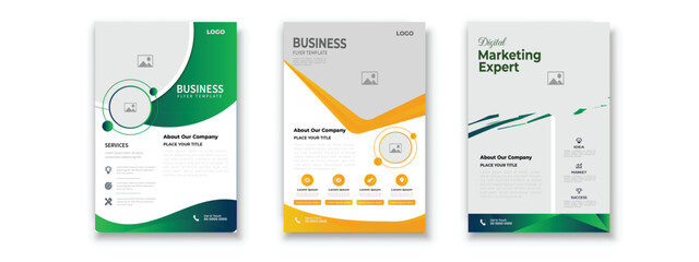 Business flyer design template. perfect business marketing social media and google banner set