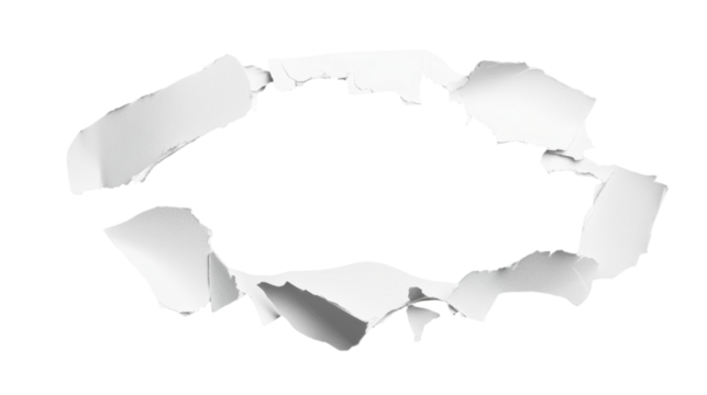 Abstract Torn Paper Design - White Hole Shape
