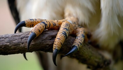 Close-up of a Majestic Bird of Prey's Talons Gripping a Branch