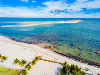 Goiana, Pernambuco - aerial view of Croa da Baleia - sandbank island