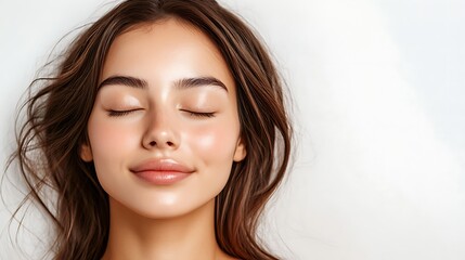 Naklejka premium Close up of beautiful woman face