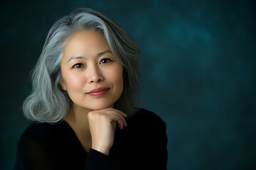 Fototapeta premium Close-Up of an Elderly Asian Lady