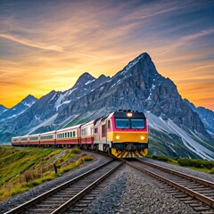 train in the mountains