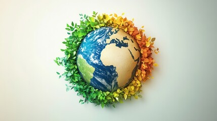 Creative Earth Logo with Leaves for Custom Projects