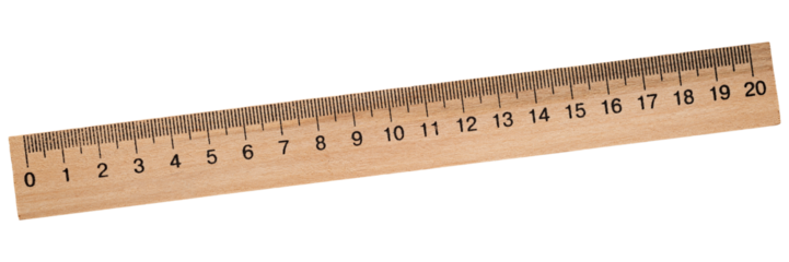 Retro wooden ruler with smooth finish and clearly marked measurements from 0 to 20 centimeters.