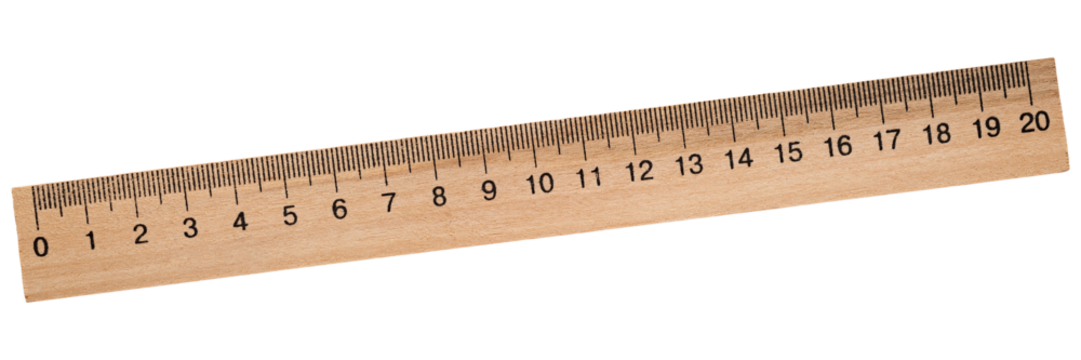 Retro wooden ruler with smooth finish and clearly marked measurements from 0 to 20 centimeters.