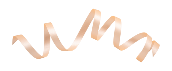 Serpentine streamer twisted in flowing pattern.