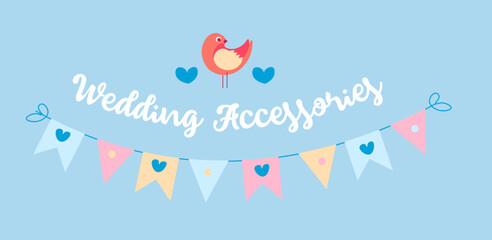 Wedding Accessories With Bird Banner