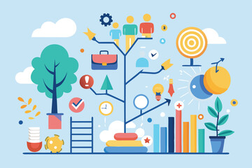 Grow Your Business with Marketing Analysis, data Strategic Planning Innovation elements vector
