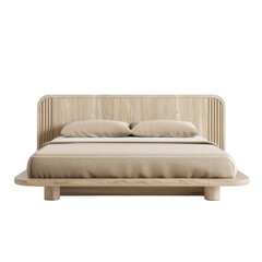 Fototapeta premium Modern Wooden Platform Bed Design