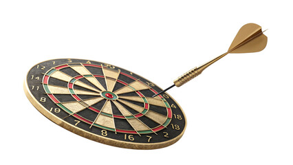 Obraz premium Dart in Bullseye, darts on white background.