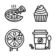 bread icon minimal lines on white background