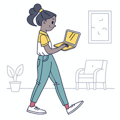 This is girl working on laptop
