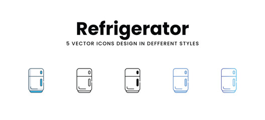 Refrigerator icons in different style vector stock illustration