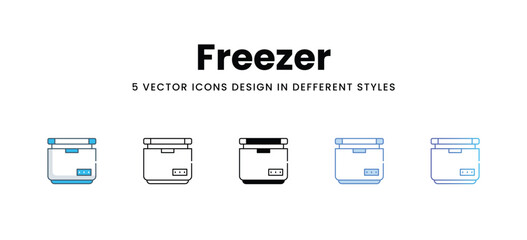 Freezer icons in different style vector stock illustration