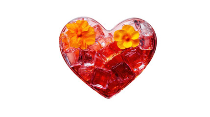 Heart-Shaped Cocktail with Flowers