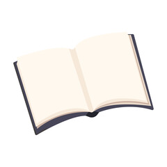 Mockup of a book, diary or notepad with blank pages isolated on white background. Vector illustration of empty notebook in hard cover