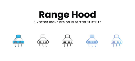 Range Hood icons in different style vector stock illustration